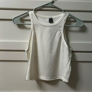 White Ribbed Tank Top